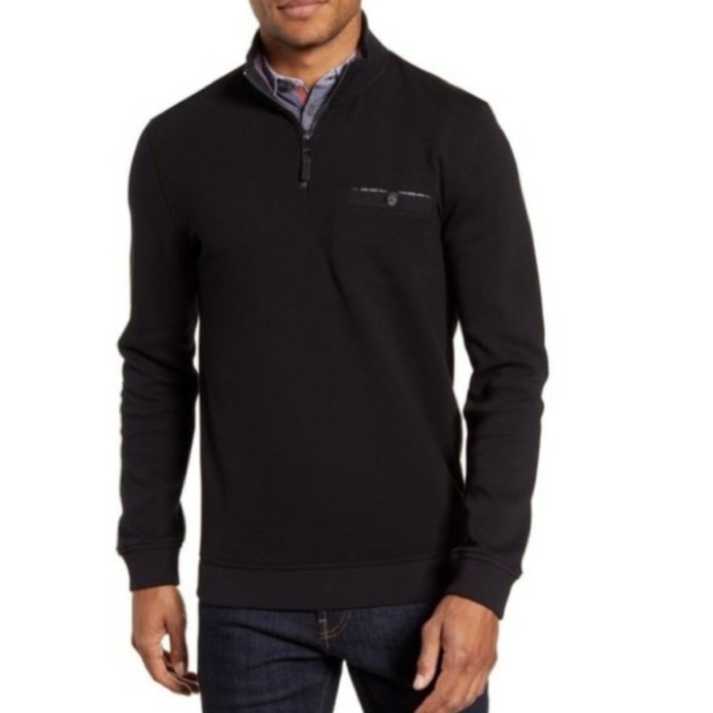 Ted Baker London Curbing Quarter Zip Pullover Sweater